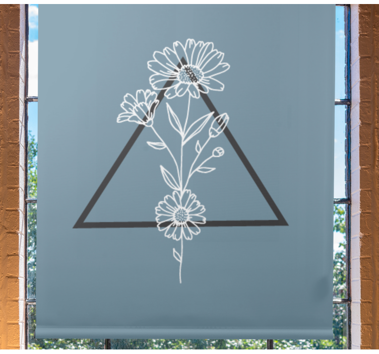 Elegant triangelmotiv Rullgardin blommor och växter - Tenstickers