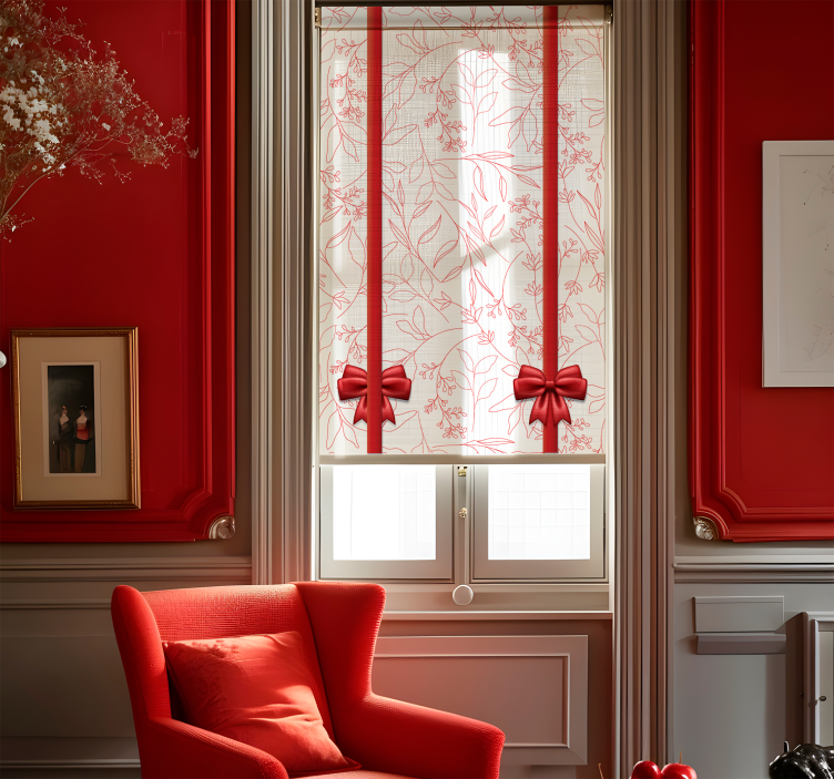 Blommönster med slipsar Rullgardin romantisk - Tenstickers