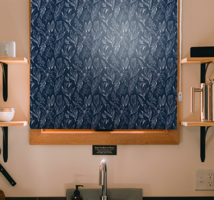 Blommotiv elegans Rullgardin blommor och växter - Tenstickers