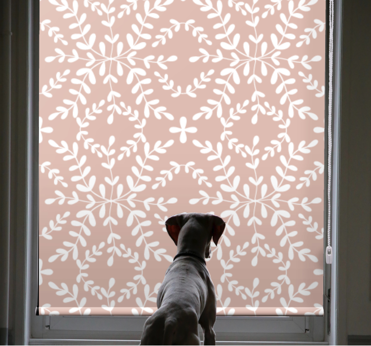 Botaniska blad tema Rullgardin blommor och växter - Tenstickers