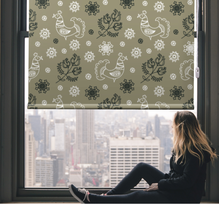 Charmiga fågelmönster Rullgardin djur - Tenstickers