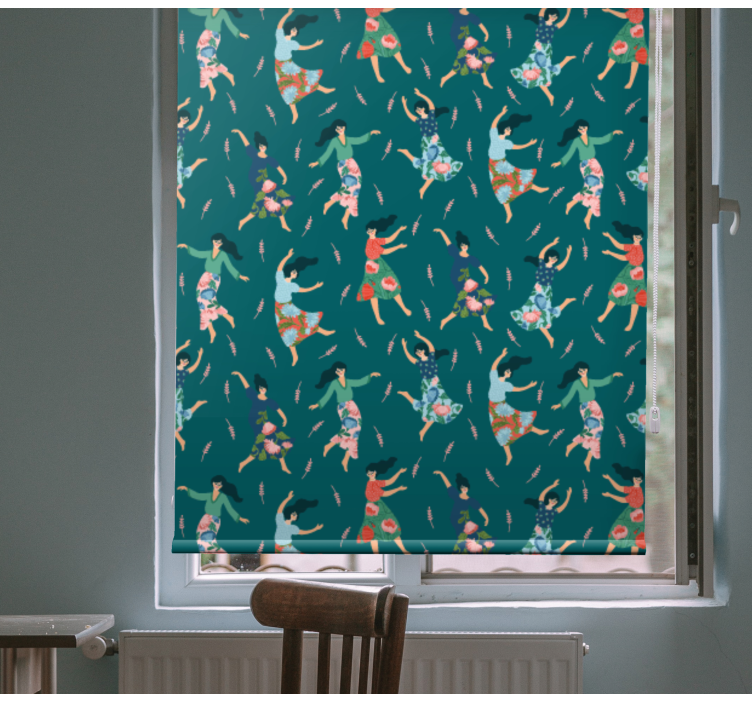 Dansande kvinnor mönster Originella rullgardiner - Tenstickers