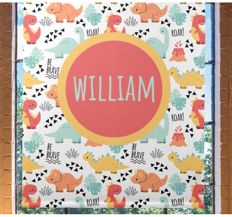 Baby dinosaurier med cirkel namn Rullgardin dinosaurie - Tenstickers