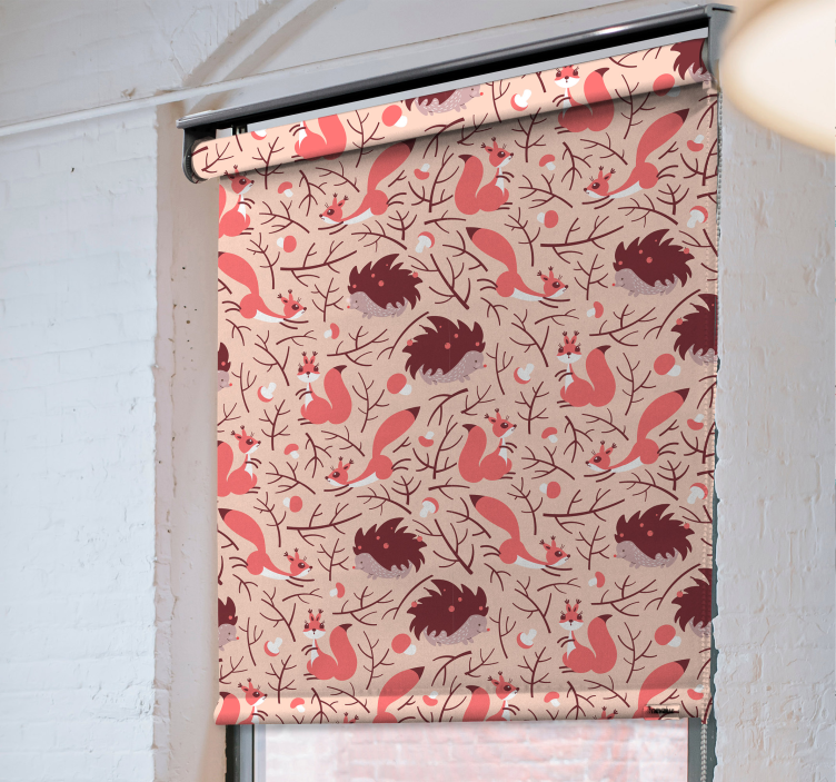 Ekorrar och igelkottar nordic rullgardin - Tenstickers