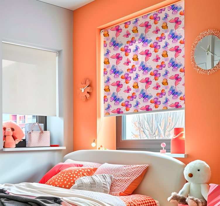 Färgglad akvarell Rullgardin fjäril - Tenstickers