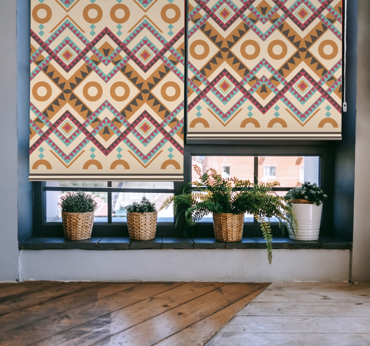 Flerfärgade diamanter mönster fönstergardin - Tenstickers