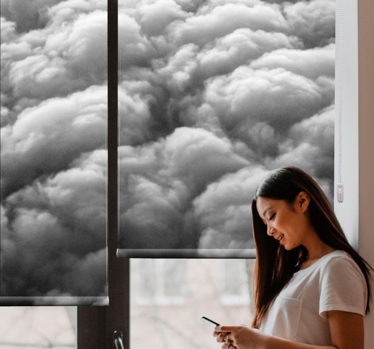 Fluffigt mönster Rullgardin moln - Tenstickers