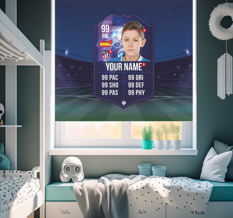 Fotbollsspelarkortet Rullgardin barn - Tenstickers