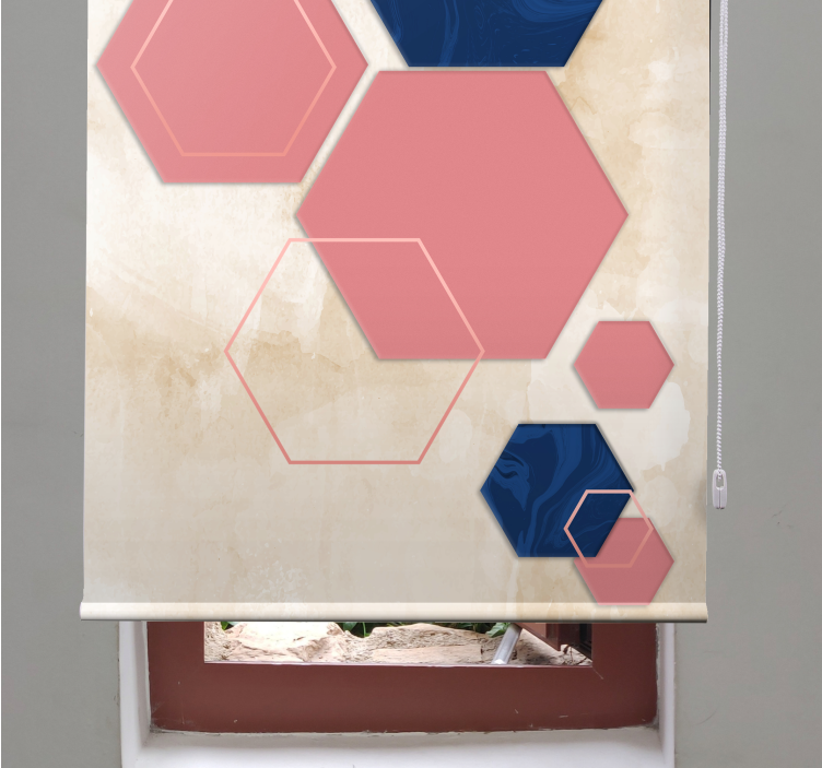 Geometriska hexagonmönster Rullgardin modern - Tenstickers