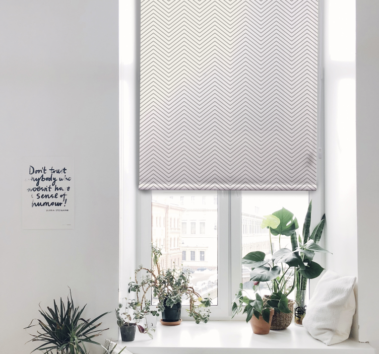 Grå linjer rustik rullgardin - Tenstickers