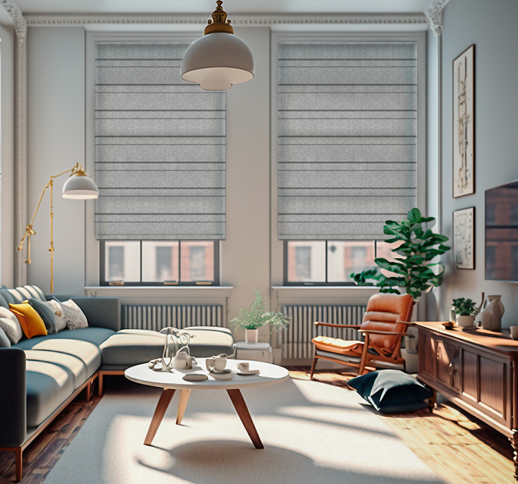 Gråa ränder Rullgardin vardagsrum - Tenstickers