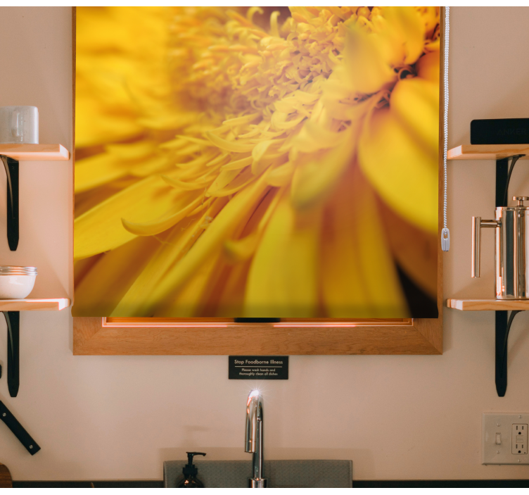 Gul närbild Rullgardin blommor och växter - Tenstickers