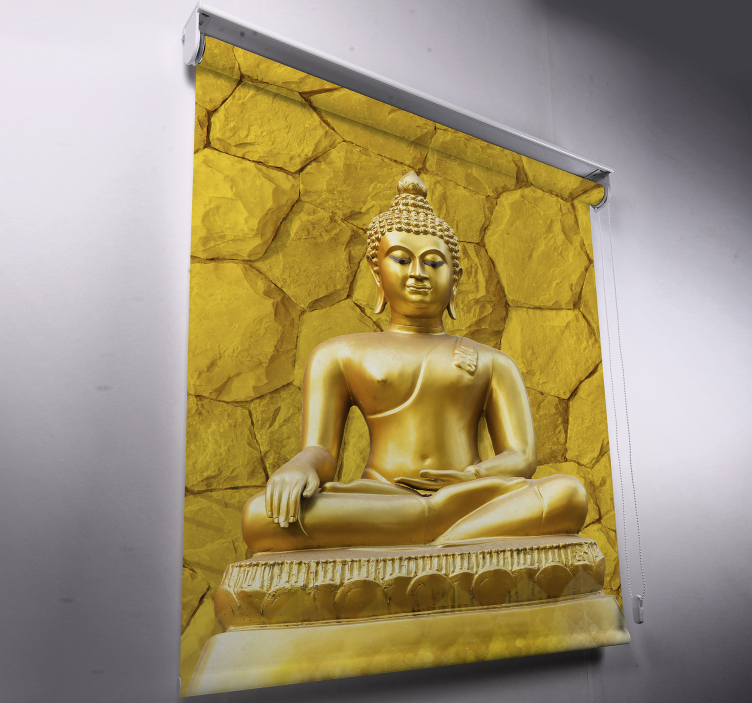 Gyllene buddha zen gul rullgardin - Tenstickers