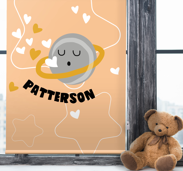 Hjärta saturnus med namn Rrullgardin barn - Tenstickers