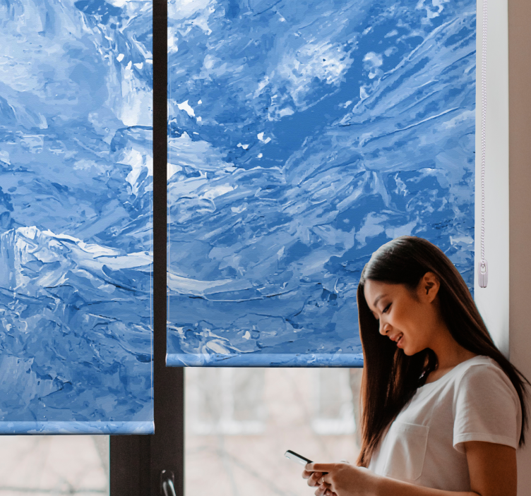 Havsvågsmotiv Mönstrade rullgardiner - Tenstickers