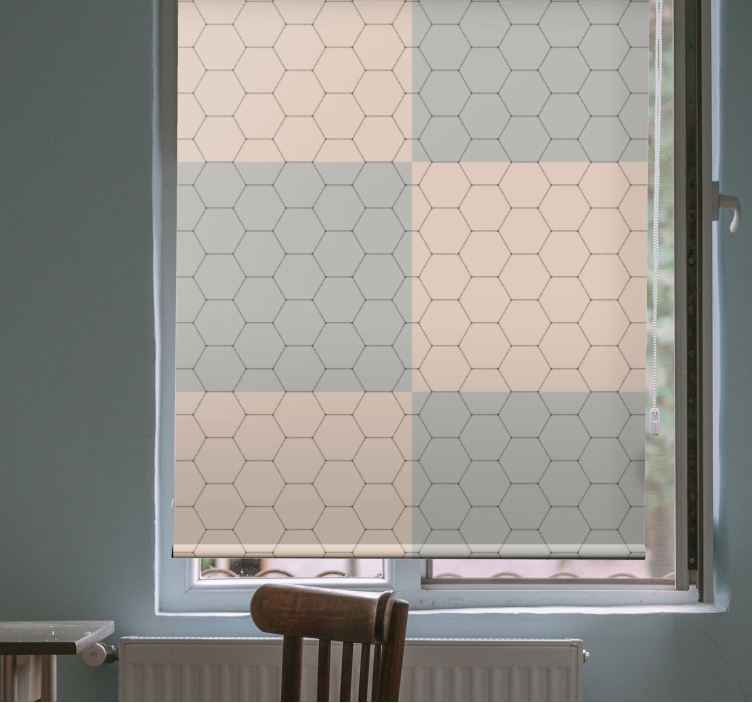 Hexagonmönsterblock Rullgardin elegant - Tenstickers