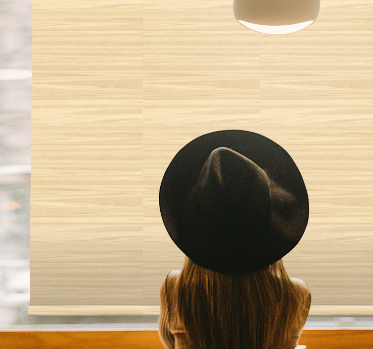 "japandi" design träeffekt vardagsrumsgardin - Tenstickers