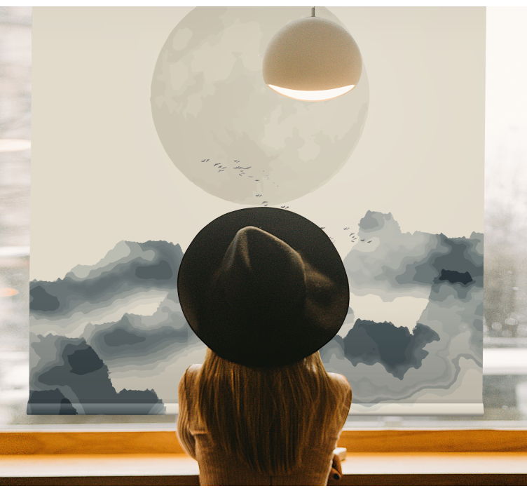 Japandi molnskepp original rullgardin - Tenstickers