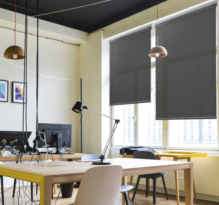 Kolgrå vanlig färg elegant persienn - Tenstickers