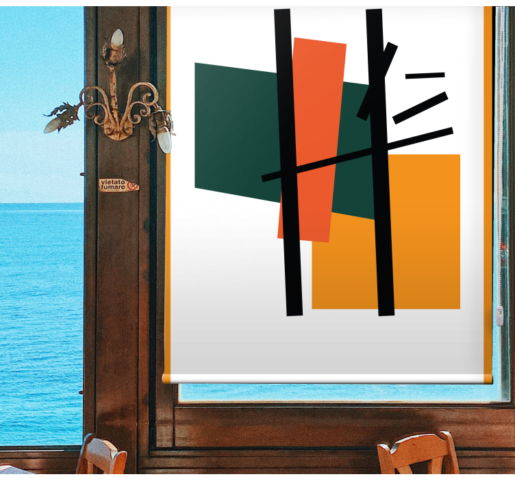 Kvadrater och rektanglar konst rullgardin målning - Tenstickers