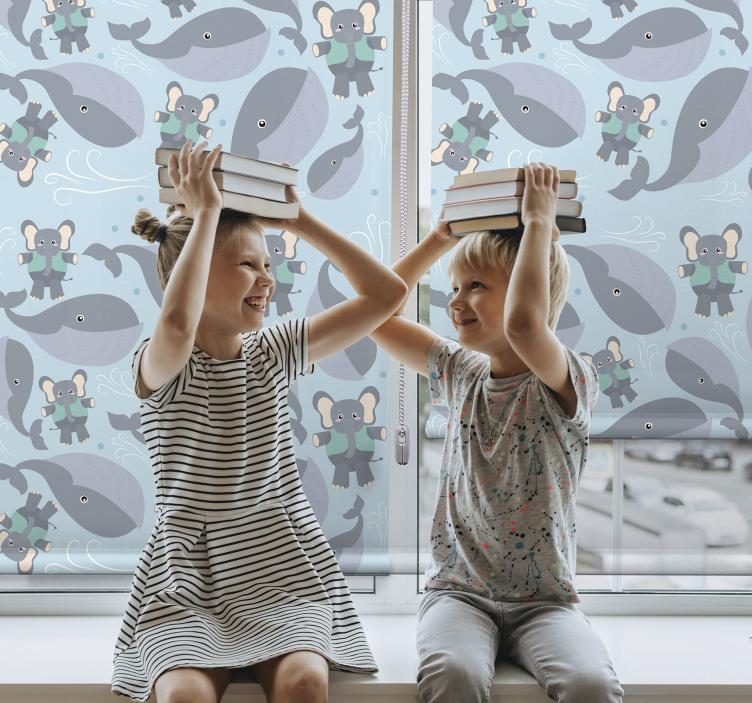 Lekfulla djur Rullgardin barnrum - Tenstickers