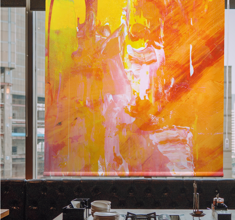 Levande abstrakta stänk Mönstrade rullgardiner - Tenstickers