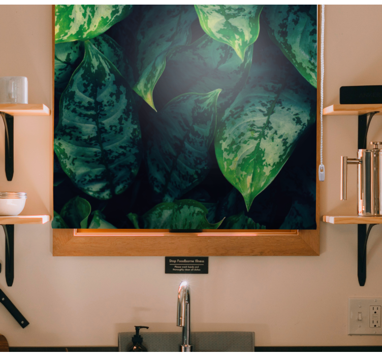 Maranta blad blomma rullgardin - Tenstickers