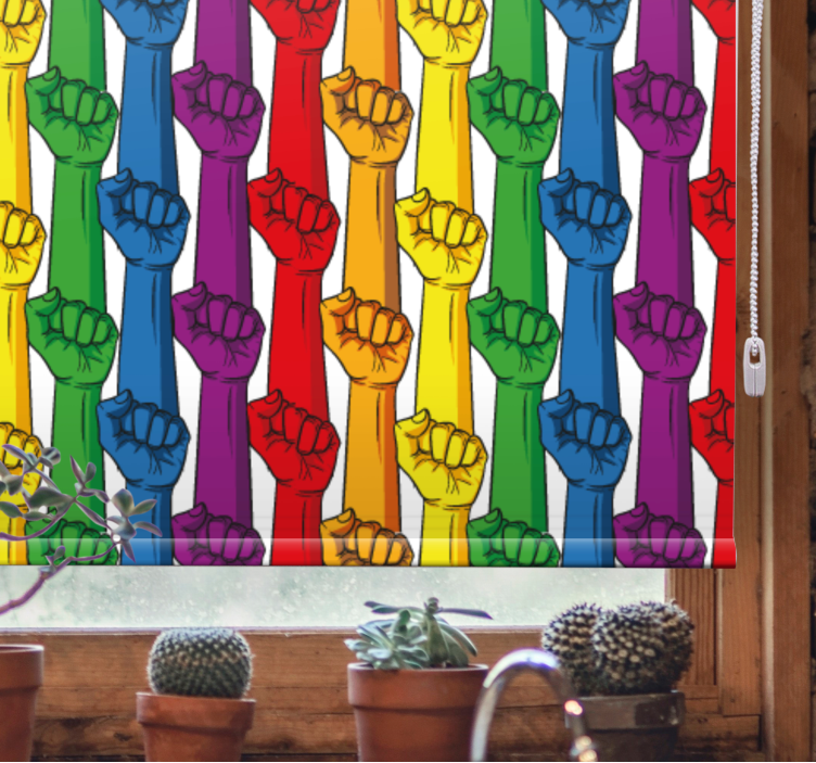 Näve i regnbågsfärger andra rullgardin - Tenstickers