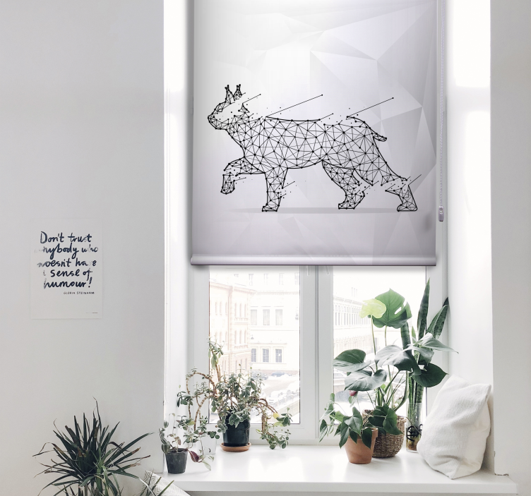 Poligonal katt olika djur rullgardin - Tenstickers