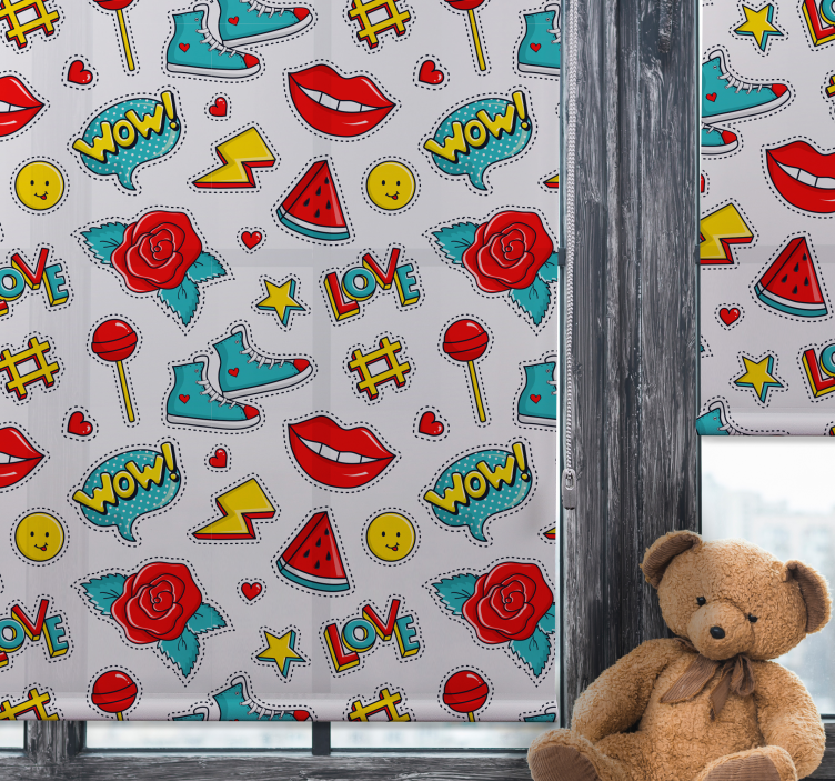 Popkulturmönster Rullgardin roligt - Tenstickers