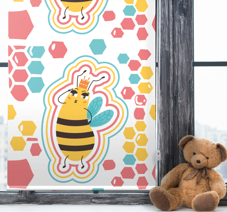 Queen bee illustration barns rullgardin - Tenstickers