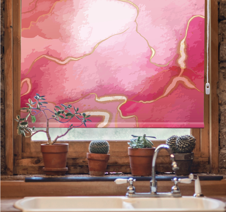 Rosa och guldmarmoreffekt modern persienn - Tenstickers