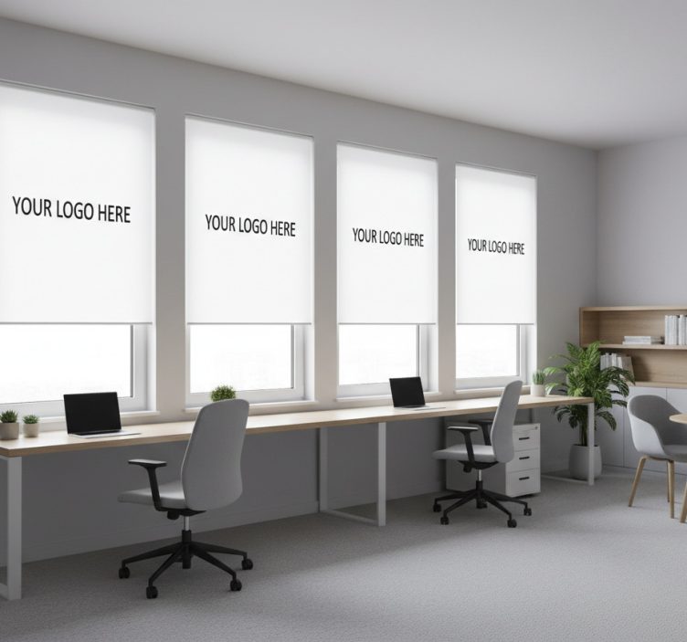 Rullgardin kontor med anpassad företagslogotyp - Tenstickers