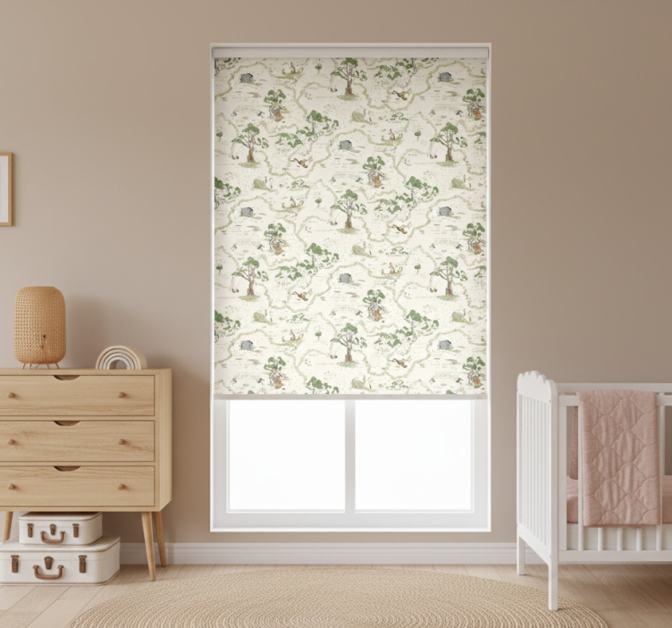 Rullgardin skandinavisk konstnärlig abstrakt skog - Tenstickers