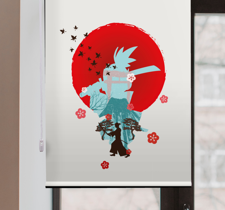 Samurai siluett Rullgardin superhjälte - Tenstickers