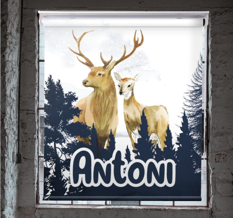 Skandinavisk stil skogen vänner träd rullgardin - Tenstickers