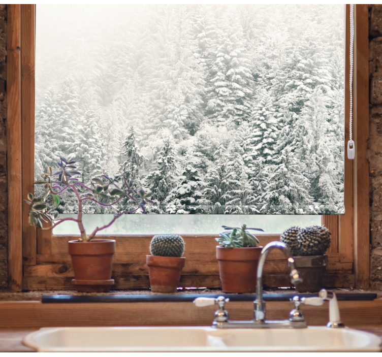 Snötäckta tallar Rullgardin träd - Tenstickers