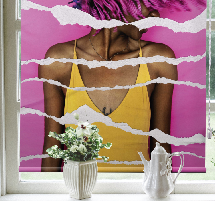 Sönderrivet papper effekt Mönstrade rullgardiner - Tenstickers