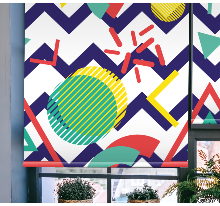 Starka färger geometrisk målning rullgardin målning - Tenstickers