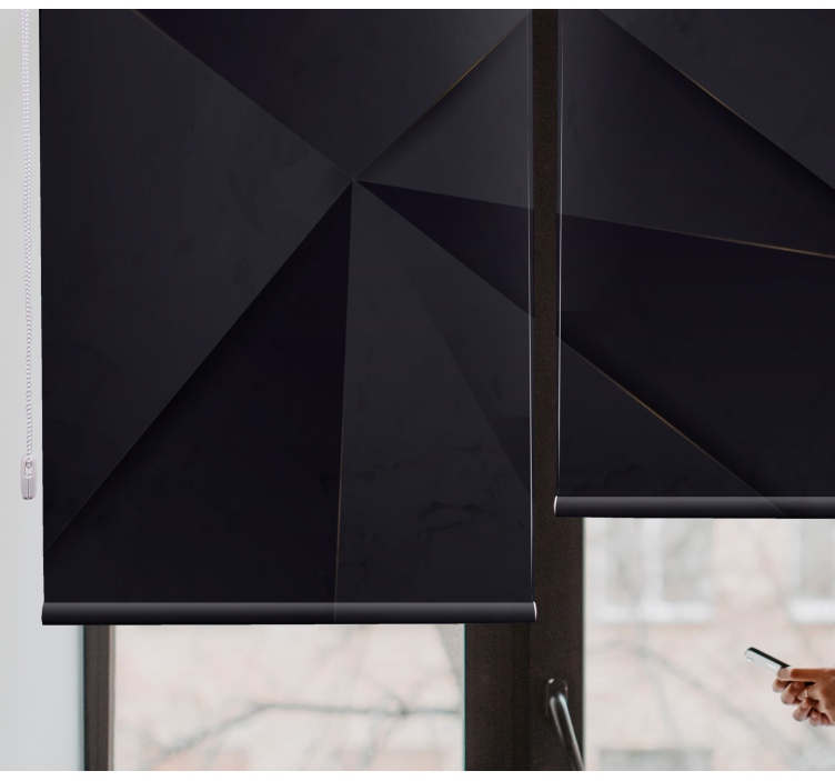 Svart geometrisk design master sovrum rullgardin - Tenstickers