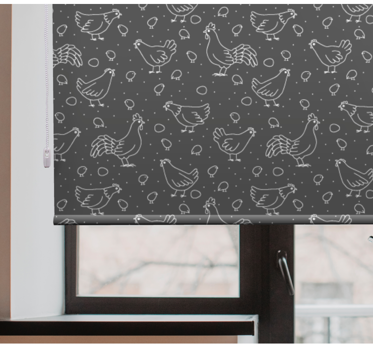 Svarta tavlan mönster olika djur rullgardin - Tenstickers