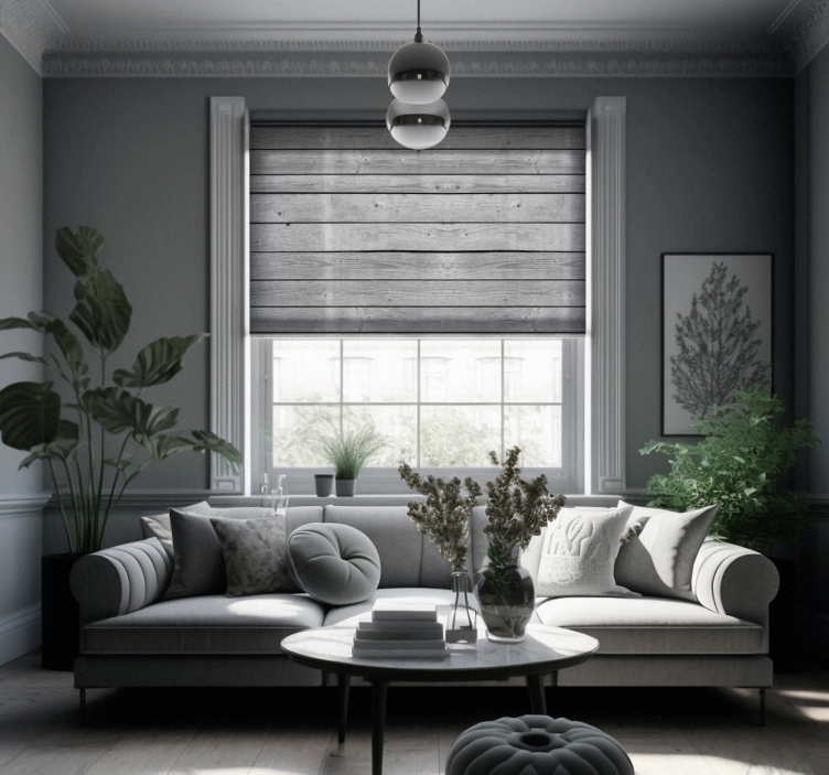 Trä mörkgrå rustik persienner - Tenstickers