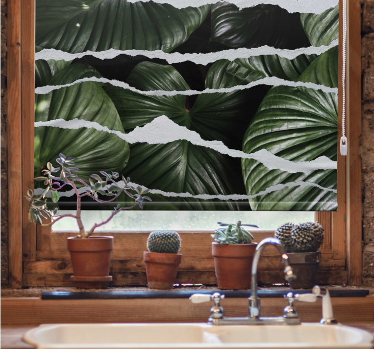 Trasiga lövmönster Rullgardin kök - Tenstickers