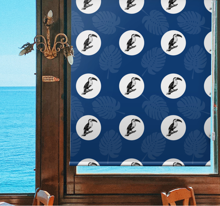 Tropiskt tukanmönster Rullgardin djur - Tenstickers