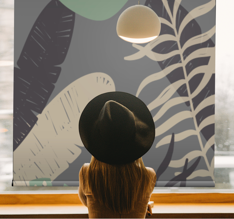 Tropisk grönska mönster Rullgardin blommor och växter - Tenstickers