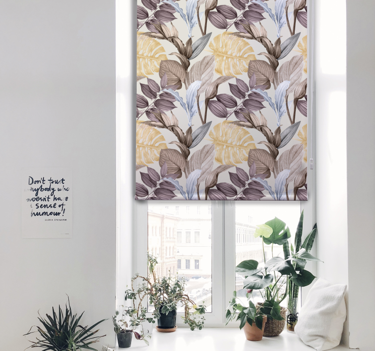 Tropiska växter xxl blomma rullgardin - Tenstickers