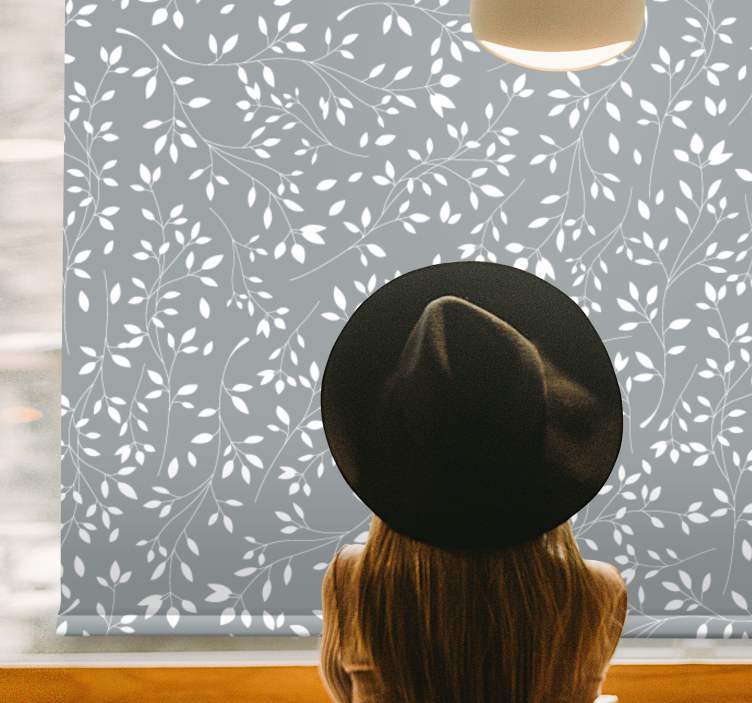 Växter rita mönster blommor och plantera rullgardin - Tenstickers