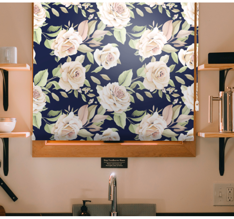 Vintage mönster blommor och växtRullgardin - Tenstickers