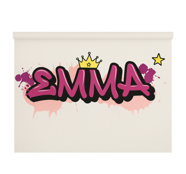 Rosa anpassad graffiti Rrullgardin barn - Tenstickers