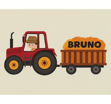 Traktordesign med namn Rrullgardin barn - Tenstickers